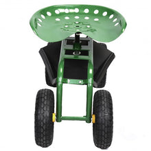 Load image into Gallery viewer, Garden Cart Rolling Work Seat With Heavy Duty Tool Tray Gardening Planting-Green
