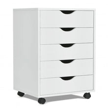 Load image into Gallery viewer, 5 Drawer Dresser Storage Cupboard Chest with Wheels for Home Office
