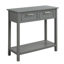 Load image into Gallery viewer, 2 Drawers Accent Console Entryway Storage Shelf-Gray
