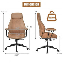 Load image into Gallery viewer, High Back Ergonomic Office Chair with Suede Fabric-Brown
