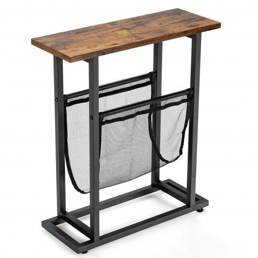 Industrial Rustic Mesh End Side Table