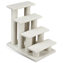 Load image into Gallery viewer, 4-Step Pet Stairs Carpeted Ladder Ramp Scratching Post Cat Tree Climber
