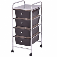 Load image into Gallery viewer, 4 Drawers Metal Rolling Storage Cart
