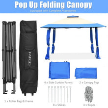 Load image into Gallery viewer, 13&#39;x13&#39; Pop Up Canopy Tent Instant Outdoor Folding Canopy Shelter-Blue
