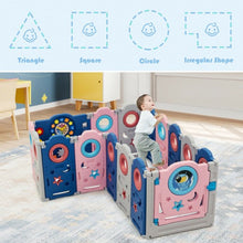 Load image into Gallery viewer, 16-Panel Foldable Baby Safety Play Center with Lockable Gate
