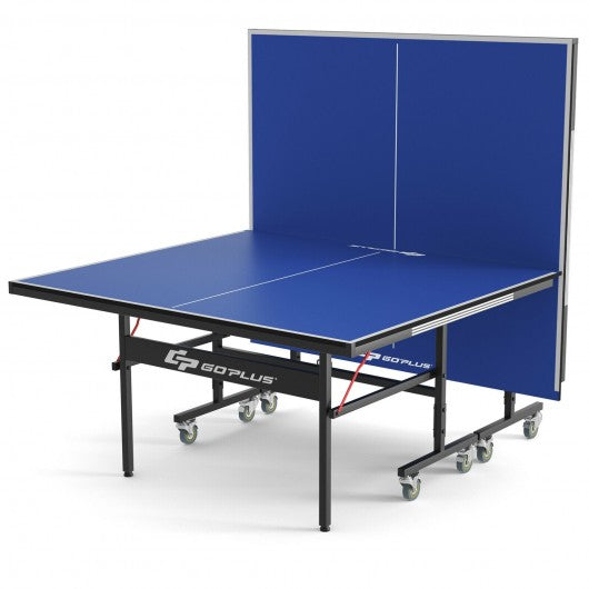 9' x 5' Foldable Table Tennis Table with Quick Clamp Net and Post Set