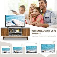 Load image into Gallery viewer, TV Stand Entertainment Media Console with 2 Storage Cabinets and Open Shelves
