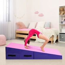 Load image into Gallery viewer, Folding Incline Tumbling Wedge Gymnastics Mat-Pink
