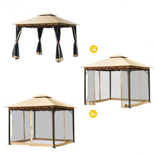 Load image into Gallery viewer, 2-Tier 10&#39; x 10&#39;  Patio Shelter Awning Steel Gazebo Canopy
