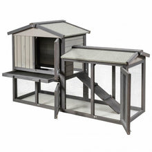 Load image into Gallery viewer, 58&quot; Weatherproof Wooden Rabbit Hutch-Gray
