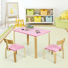 Load image into Gallery viewer, 3 Piece Kids Wooden Activity Table and 2 Chairs Set-Pink
