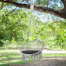 Load image into Gallery viewer, Macrame Cushioned Hanging Swing Hammock Chair-Gray
