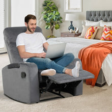 Load image into Gallery viewer, Recliner Chair Single Sofa Lounger with Arm Storage and Cup Holder for Living Room-Gray
