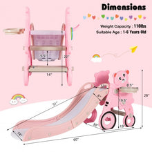 Load image into Gallery viewer, 4 in 1 Foldable Baby Slide Toddler Climber Slide PlaySet with Ball-Pink
