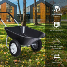 Load image into Gallery viewer, 2 Tire Wheelbarrow Garden Cart Heavy-duty Dolly Utility Cart-Black
