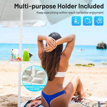 Load image into Gallery viewer, 7.2 FT Portable Outdoor Beach Umbrella with Sand Anchor and Tilt Mechanism for  Poolside and Garden-Blue
