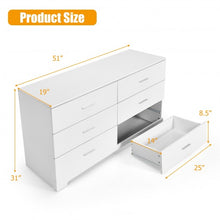 Load image into Gallery viewer, 6-Drawer Freestanding Storage Cabinet with Metal Handles
