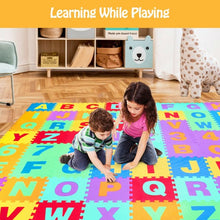 Load image into Gallery viewer, Kids Foam Interlocking Puzzle Play Mat with Alphabet and Numbers 72-Piece Set
