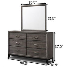 Load image into Gallery viewer, 6 Drawers Luxury Home Storage Dresser Mirror Set
