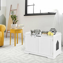 Load image into Gallery viewer, Cat Litter Box Wooden Enclosure Pet House Sidetable Washroom-White
