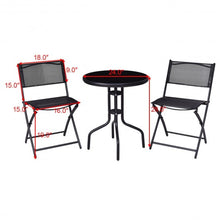 Load image into Gallery viewer, 3 pcs Outdoor Folding Bistro Table Chairs Set
