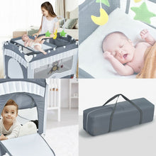 Load image into Gallery viewer, Portable Baby Playpen Crib Cradle with Carring Bag-Gray
