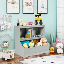 Load image into Gallery viewer, Kids Floor Cabinet Multi-Functional Bookcase -Gray
