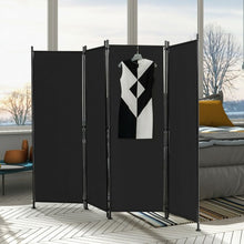 Load image into Gallery viewer, 4-Panel Room Divider Folding Privacy Screen-Black
