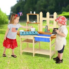 Load image into Gallery viewer, Kid&#39;s Outdoor Wooden Pretend Cook Kitchen Playset Toy
