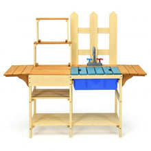 Load image into Gallery viewer, Kid&#39;s Outdoor Wooden Pretend Cook Kitchen Playset Toy
