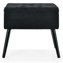 Load image into Gallery viewer, Velvet Storage Ottoman with Solid Wood Legs for Living Room Bedroom
