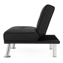 Load image into Gallery viewer, Single Sofa Lounge Chair with Metal Legs and Adjustable Backrest-Black
