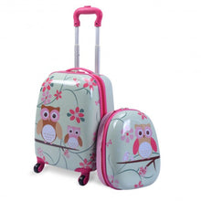 Load image into Gallery viewer, 2 pcs 12&quot; 16&quot; Green ABS Kids Suitcase Luggage Set
