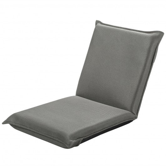 Adjustable 6 position Folding Lazy Man Sofa Chair Floor Chair-Gray