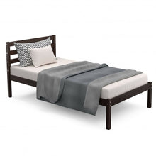 Load image into Gallery viewer, Twin Size Wood Platform Bed Frame with Headboard
