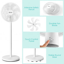 Load image into Gallery viewer, 16&quot; Oscillating Pedestal 3-Speed Adjustable Height Fan with Remote Control-White
