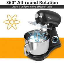 Load image into Gallery viewer, 7 Quart 800W 6-Speed Electric Tilt-Head Food Stand Mixer-Black
