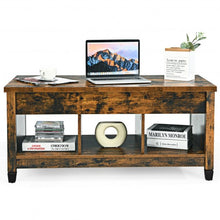 Load image into Gallery viewer, Lift Top Coffee Table with Hidden Storage Compartment- Brown
