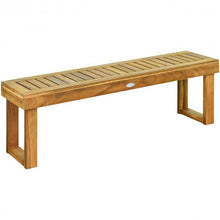 Load image into Gallery viewer, 52&quot; Acacia Wood Dining Bench with Slatted Seat
