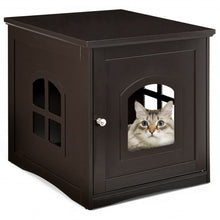 Load image into Gallery viewer, Side Table Nightstand Decorative Cat House-Brown
