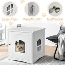 Load image into Gallery viewer, Side Table Nightstand Decorative Cat House-White
