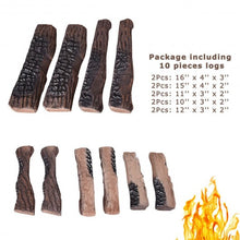 Load image into Gallery viewer, 10 pcs Ceramic Propane Fireplace Imitation Wood
