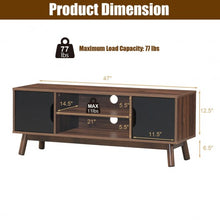 Load image into Gallery viewer, 50&quot; Wood Media TV Stand with Storage Shelf-Black
