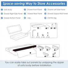 Load image into Gallery viewer, Convertible Futon Sofa Bed Adjustable Couch Sleeper with Two Drawers Grey
