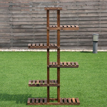 Load image into Gallery viewer, 6 Tier Garden Wooden Shelf Storage Plant Rack Stand
