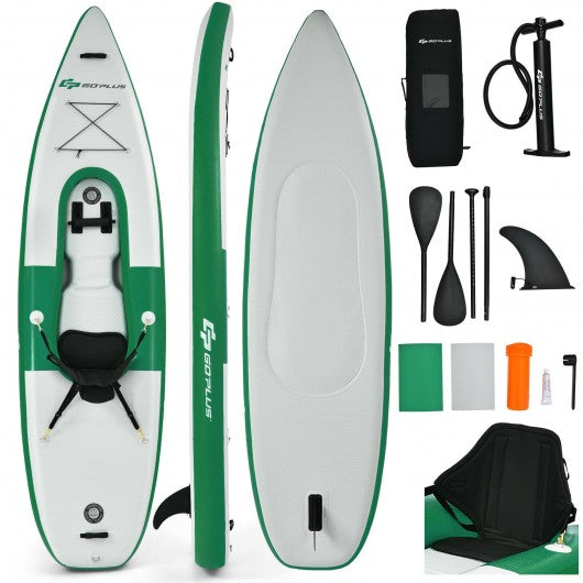 Inflatable Kayak Includes Aluminum Paddle with Hand Pump for 1 Person-Green