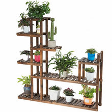 Load image into Gallery viewer, 7-Tier Flower Wood Stand Plant Display Rack Storage Shelf
