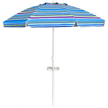 Load image into Gallery viewer, 7.2 FT Portable Outdoor Beach Umbrella with Sand Anchor and Tilt Mechanism for  Poolside and Garden-Blue
