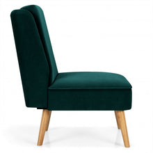 Load image into Gallery viewer, Velvet Accent Chair with Rubber Wood Legs for Living Room-Green
