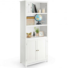 Load image into Gallery viewer, Bookcase Shelving Storage Wooden Cabinet Unit Standing Display Bookcase w/ Doors
